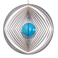 Windspiel Kreis - XL Raute mit 70mm Glaskugel Windspiel Kreis - XL Raute mit 70mm Glaskugel