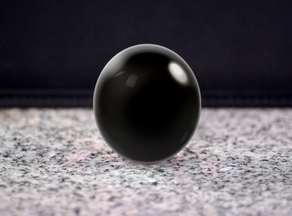 Glaskugel 50mm Opal schwarz